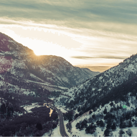 Utah winter snow winding road-1-1